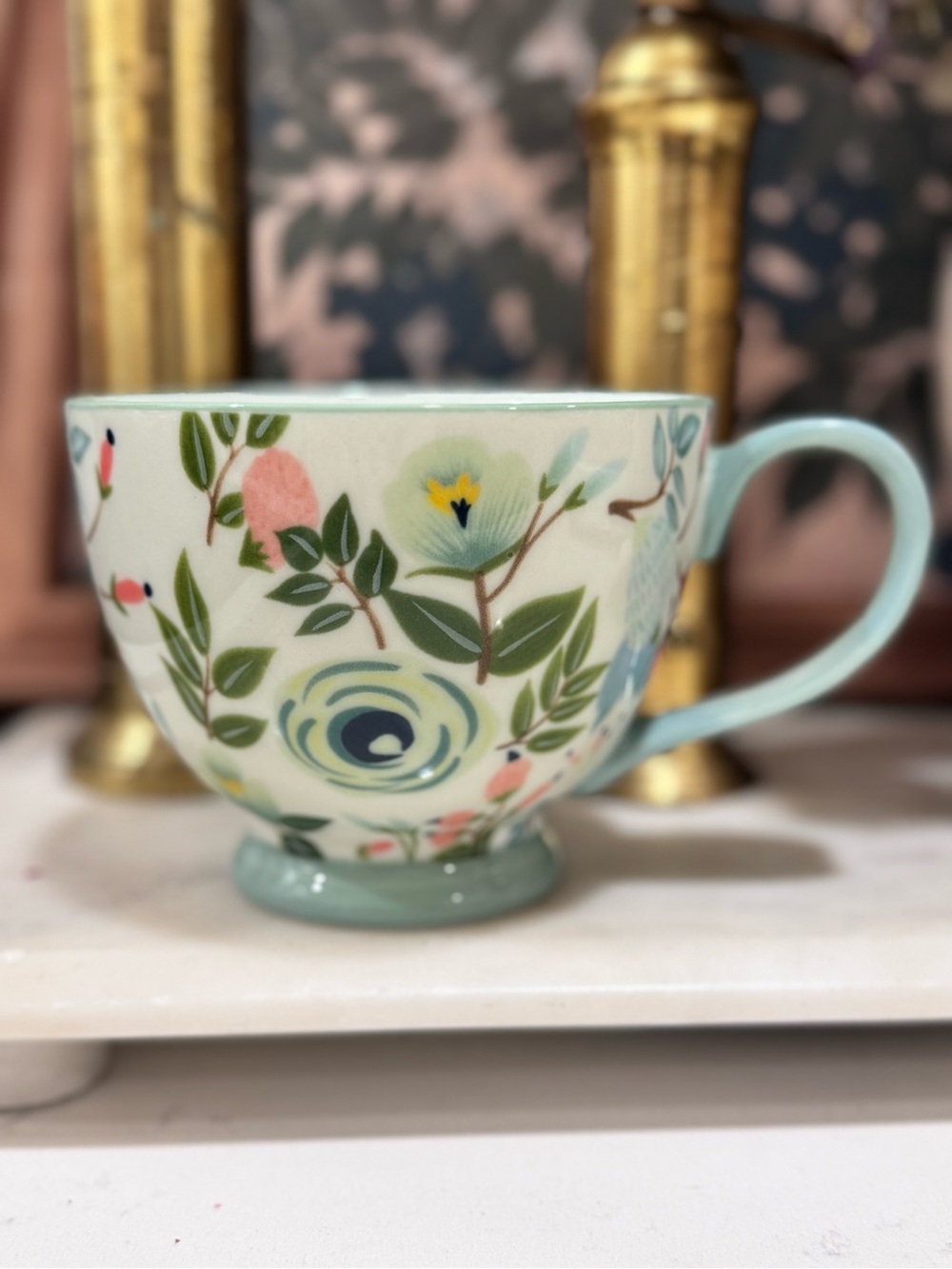 Potter’s Studio Pottery Floral Coffin Mug